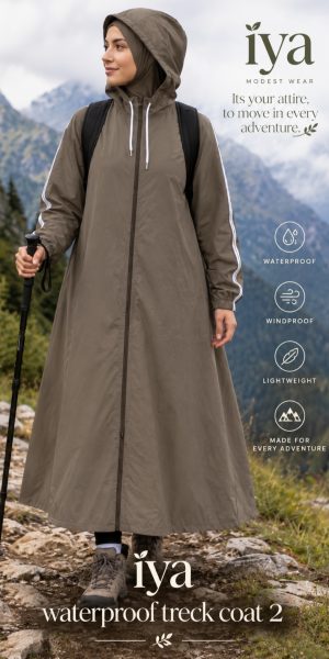Ultra-Lightweight Longline Waterproof Trail Zipper Coat  [ muted army green ]