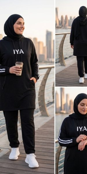 IYA Modest ACTIVE GYM WEAR  [ full black ]