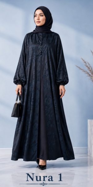 NURA 1 SATIN SILK JACQUARD ABAYA