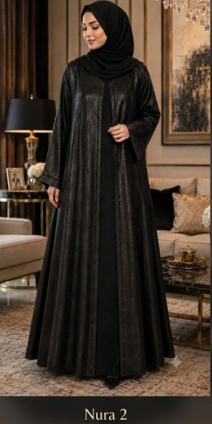NURA 2 SATIN SILK JACQUARD ABAYA