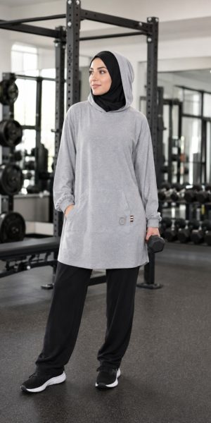 IYA MODEST GYM WEAR [ grey with black trourser ]